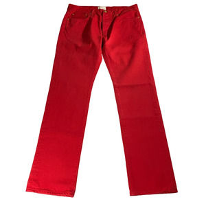 Men's Red Jeans - Classic Straight Fit